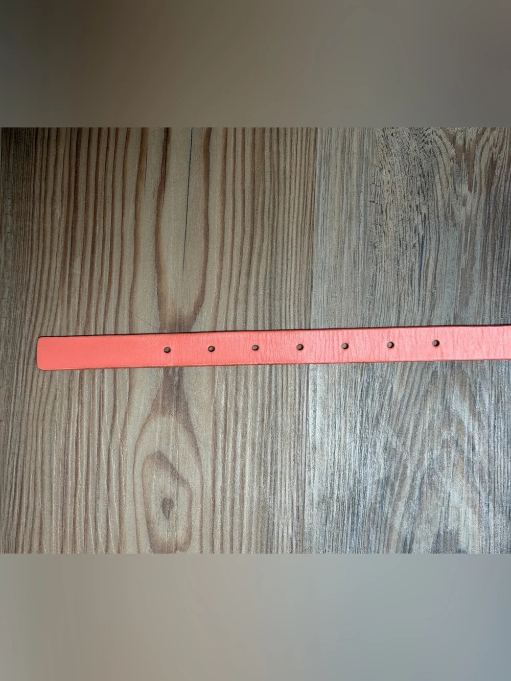 J.Crew Classic Leather Belt Coral Pink Brass Buckle Size Small